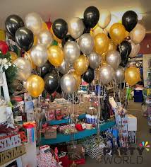 Black And Gold Backdrop Party City Helium Balloon Displays For Great Gatsby Themed Party Looking Great Gold Black Silver Balloon Online Party Supplies Great Gatsby Themed Party Party World