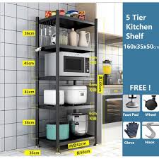 Whether you're looking to tidy up or try something new, we've got project ideas and a wide range to inspire your next d.i.y. Ready Stock Msia 5 Tier Stainless Steel Storage Rack Kitchen Shelf Rak Dapur With Wheel Black Shopee Malaysia