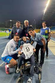 Fabrizio - Kylian Mbappé gifted his number 9 shirt to a special fan in Kazakhstan today. 🤍👏 | Facebook