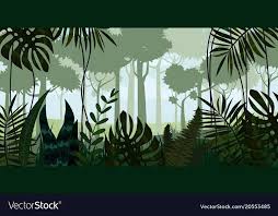 Tropical Rainforest Jungle Landscape Vector Image On Vectorstock Jungle Illustration Jungle Art Landscape Illustration