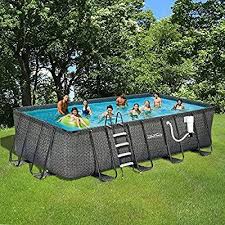 Amazon Com Summer Waves Elite Rectangular Metal Frame Pool Package Garden Outdoor Summer Waves In Ground Pools Rectangle Above Ground Pool