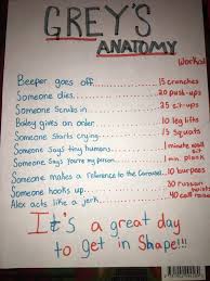 Grey S Anatomy Workout Tvshow Tv Show Workouts Greys Anatomy Fitnessubungsplan Lernen Tipps Schule