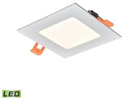 Thomas Lr11044 Mercury 4 Inch Square Recessed Light In White Integrated Led Recessed Trims By Lamporia