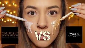 Review L Oreal Glow Mon Amour Vs Makeup Revolution Liquid Highlighter Youtube