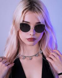 Floyd Gold Frame Black Lens Stylish Rimless Sunglasses