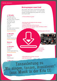 4teachers.de nach einer anmeldung kann man auf der plattform unterrichtsmaterial nicht nur für daz kostenlos herunterladen. Gratis Download Tanzen In Der Kita Zu Wir Singen Tanzen Musizieren