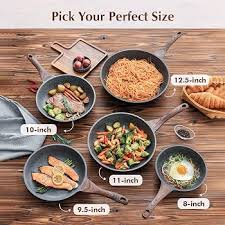 Amazon.com: SENSARTE Nonstick Frying Pan Skillet, Swiss Granite Coating  Omelette Pan, Healthy Stone Cookware Chef's Pan, PFOA Free (9.5 Inch): Home  & Kitchen