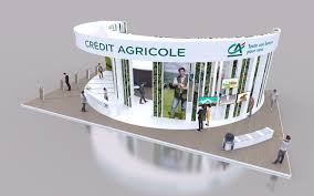 Credit Agricole Sia On Behance With Images Exhibition Booth Design Exhibition Stand Design Booth Design