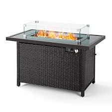 Wayfair north america $ 177.99. Buy Pamapic Outdoor Fire Pits 42 Inch 50 000 Btu Auto Ignition Propane Fire Pit Table With Glass Wind Guard Outdoor Fire Tables For Garden Patio Backyard Deck Poolside Online In Indonesia B093k739pz