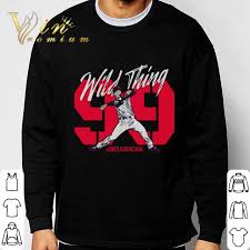 Men's cleveland indians nike white home replica custom jersey. Wild Thing 99 James Karinchak Cleveland Indians Shirt Hoodie Sweatshirt Longsleeve Tee