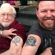 Story time! My friend Colin came to me asking if I could do a modernized  replication of his grandfather's World War II era air force tattoo. I used  a reference picture of