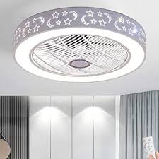 Best flush mount ceiling fan. Lakiq Ceiling Fan With Lights 3 Color Lighting With Remote Bedroom 2 In 1 Led Semi Flush Mount Ceiling Light 21 5 Modern Close To Ceiling Lighting Fixture Style C Amazon Com