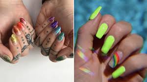 Pastel purple acrylic nails feat. Medium Length Coffin Pastel Rainbow Acrylic Nails Nail And Manicure Trends