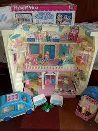 1993 Fisher Price Dream Dollhouse Vintage In Box With Loads Of Furniture Van Family People Etc Folding Dollhouse Nostalgic Toys Childhood Toys Classic Toys