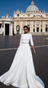 2018 White Wedding Dresses With Half Sleeve Elegant Boat Neck A Line Bridal Wedding Gowns B Stylish Wedding Dresses Wedding Gown Backless White Wedding Dresses