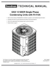 Epa regulations require a ban on the. Goodman Gsx 13 Seer Technical Manual Pdf Download Manualslib