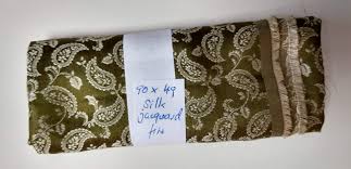 Silk-048, 90 x 49 cm, silk jacquard, oliveecru