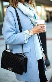Blue Cocoon Hello Fashion Blue Coat Outfit Winter Fashion Outfits Distressed Black Jeans