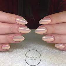 Lecente Pearlescent Powder With Cnd Shellac Uncovered Over Cnd L P Sculpted Enhancements Lovelecente Servethe Bride Nails Wedding Nails For Bride Pearl Nails