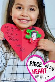 Piece Of My Heart Kid Made Valentine S Day Card Valentine Card Crafts Valentine S Cards For Kids Valentines For Kids