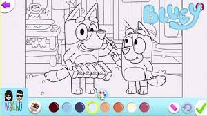 Bluey coloring pages will be interesting for both girls and boys. New Can U Name These Two Bluey Characters Disney Junior Bluey And Bingo Coloring Page Color Splash Youtube