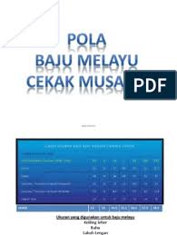 Crafted for regular malaysian sizing, from s to xl. Pola Baju Melayu Cekak Musang
