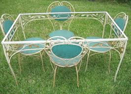 Antique Vintage Wrought Iron Upholstered Garden Patio Set Table Chairs Wrought Iron Patio Furniture Iron Patio Furniture Vintage Patio Furniture