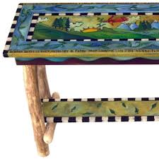 Sticks Sofa Table 4 Foot Landscape In 2020 Whimsical Painted Furniture Painted Sofa Sofa Table