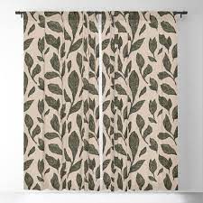 Inglewood green pencil pleat leaf print curtains jpg jpeg image. Leaf Pattern Blackout Curtain By Jessicaroux Society6
