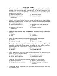 Soal kebutuhan dasar manusia kelas 11. Bank Soal Blok 1