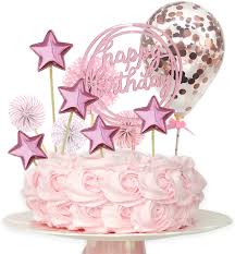 I've been seeing so many new birthday cake ideas, so i figured i'd round up some beautiful latest birthday cake i'm loving the rose gold drip on this stunning cake by @santiniminisweets! Buy Rose Gold Happy Birthday Cake Topper Set 11 Pack Paper Fans Confetti Balloon Stars Adorable Birthday Party Decorations Supplies For Girl Kid Women Party Decor Baby Shower Online In Indonesia B08b7z6pwt