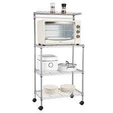 Microwave carts offer additional storage solutions, mobility, and even a touch of visual interest in many spaces. Uhomepro Microwave Oven Kitchen Carts 4 Tier Heavy Duty Corner Bakers Rack For Oven Microwave Cart W Wheels Bakers Rack For Microwave Shelves For Kitchen Office Silver Microwave Stand W1140 Walmart Com