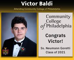 Congratulations, Victor Baldi! 🎉 Victor will be attending the Community  College of Philadelphia. #SNG2021⁣⁣ Congrats, Victor! We are very proud of  you! 🎓 #GoSaints #SeniorSpotlights