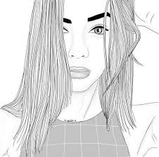 Arte Bellezza Bianco E Nero Disegno Ragazza Grunge Capelli Tumblr Art Disegno Ragazze Disegni Outline