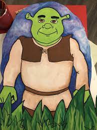 shrek painted for jr production display window simple canvas paintings painting friend coloriage de noel rudolph