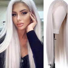 22” WHITE SILVER Human hair blend *NEW*