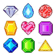 Pixel Gems For Games Icons Vector Set Pixel Art Pixel Art Pattern Pixel Pattern