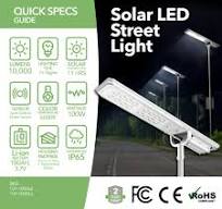 100W Solar LED Street Light 4000K – 10,000 Lumens All-in-One Outdoor Area &  Pathway Light, IP65 Waterproof