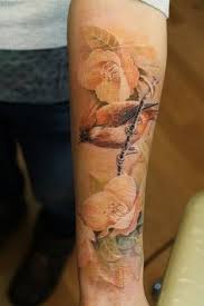 Forearm Bird And Flower Tattoo Forearm Tattoo Of Birds And Flowers Again With The Delicate Style Of No Outline With Images Gorgeous Tattoos Ink Tattoo Tattoos