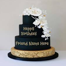 Birthday Cake With Name And Photo Generator Online Write Friend Name On Flower Decorative Birthday Cake Name Editing Cake Wall Happy Birthday Cake Images Happy Birthday Cake Pictures Happy Birthday Cake Writing