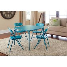 Folding Table Chair Set 5pc Activity Card Game Dining Living Room Home Seat Blue123 Card Table And Chairs Table And Chair Sets Folding Table