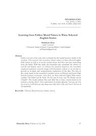 Berita baik itu, kata sepakat bahawa empat daripada arks akan beroperasi dalam masa. Pdf Learning From Fables Moral Values In Three Selected English Stories