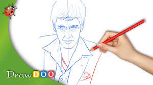 Al Pacino Scarface From Actors Drawing Tutorial - Youtube