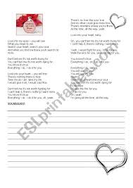 Song Everything I Do I Do It For You Esl Worksheet By Tosiaki15