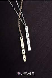 The Vertical Bar Pendant Is So Cool Feature Your Name Engraved Vertically On A Name Bar In The Metal Of Your Choice Personalized Jewelry Jewelry Rare Jewelry