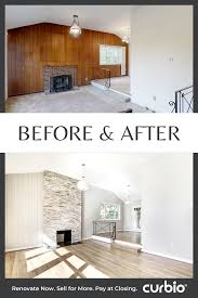 Before of kitchen with dated wood cabinetry. Painting Wood Paneling Before And After Dream Fireplace Paneling Makeover Updating House Paneling Remodel