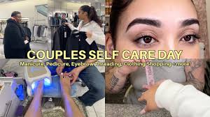 Couples Self Care Day Vlog! |Manicure, Pedicure, Eyebrow Threading,  Clothing Shopping + more!