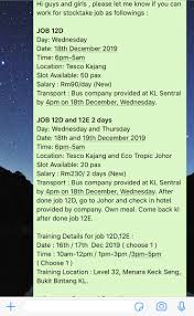Date of commencement of duty: Tesco Kajang Job Vacancy