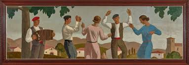 Ramiro Arrue Bar Basque Biarritz Saint Jean De Luz Art Deco Grand Hotel Cote Basque Encheres Lelievre Cabarryou Peinture Dessin Basque Saint Jean De Luz