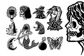 Get daily tattoo ideas on socials. Gothic Tattoo Ideas Apparel Merch T Shirt Designs Bundle 877858 Illustrations Design Bundles